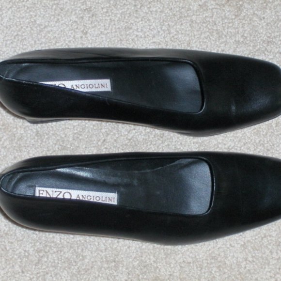 Enzo Angiolini Black Leather Heel Shoes 8.5 - Picture 1 of 4